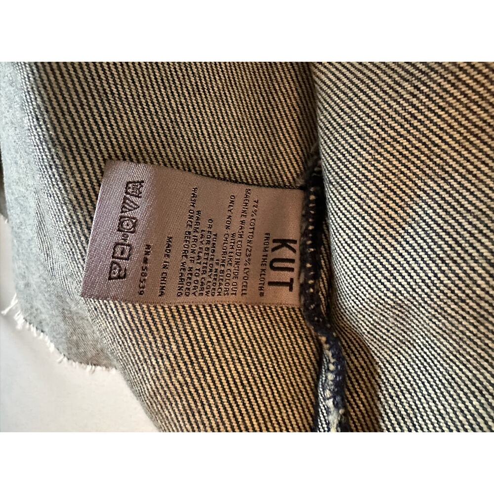 Kut from the Kloth S Raw Hem Demin Jacket New - Picture 5 of 8